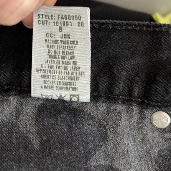 LUCKY BRAND The Rider Jeans Black Denim Mid Rise Straight Leg Frayed Hem 4/27 - Picture 13 of 15